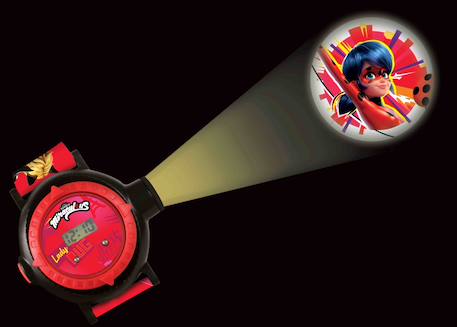 Montre digitale avec projection Miraculous,  bracelet ajustable écran avec 20 Projections Rouge 4 - vertbaudet enfant 