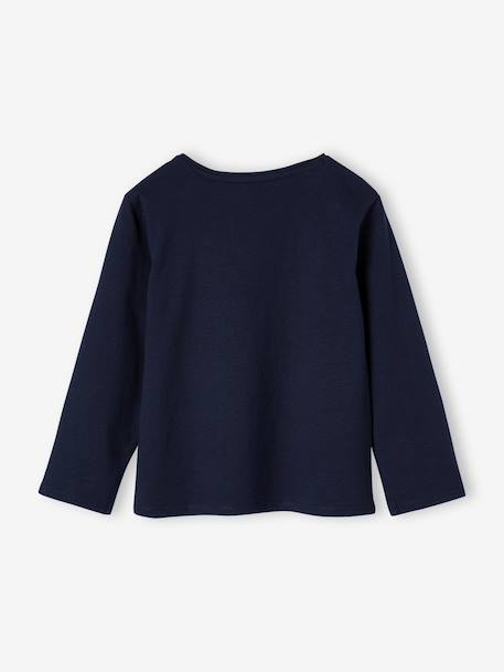 T-shirt fille imprimé manches longues écru+marine+rose pâle 6 - vertbaudet enfant 