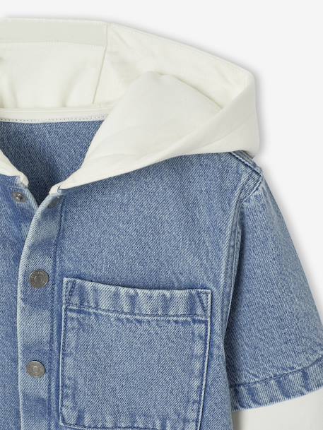 Chemise effet superposition avec capuche garçon double stone 4 - vertbaudet enfant 
