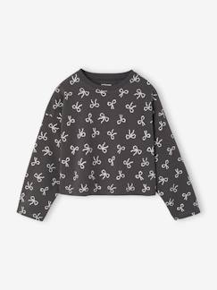 -Tee-shirt crop top fille manches longues