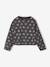 Tee-shirt crop top fille manches longues anthracite+écru 1 - vertbaudet enfant 