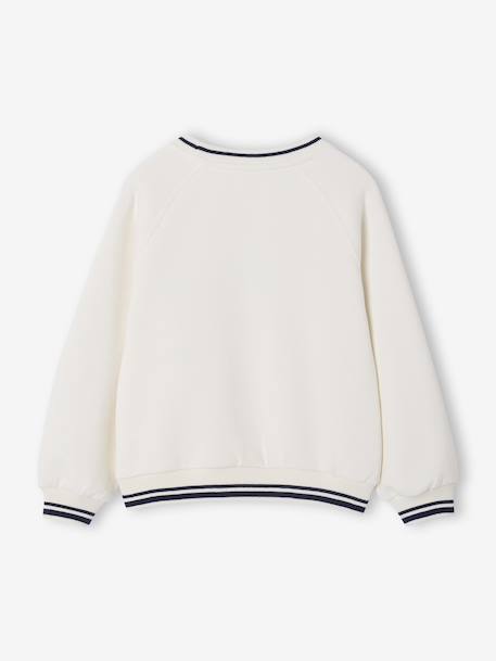 Sweat sport motif tennis club fille écru 3 - vertbaudet enfant 