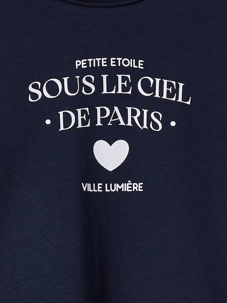 T-shirt fille imprimé manches longues écru+marine+rose pâle 7 - vertbaudet enfant 
