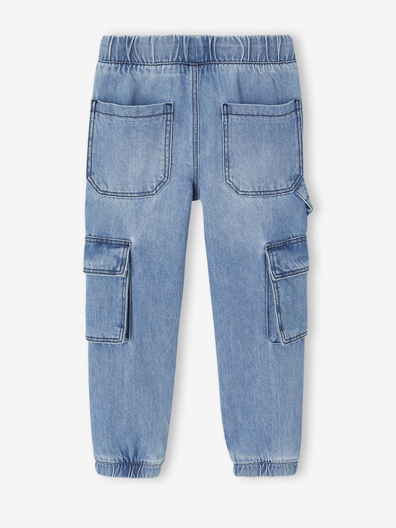 Jean Garçon Doublé Polaire VERTBAUDET - Denim Chaud Hiver, Coupe Droite | Pantalon Confortable Pour Enfant - 11