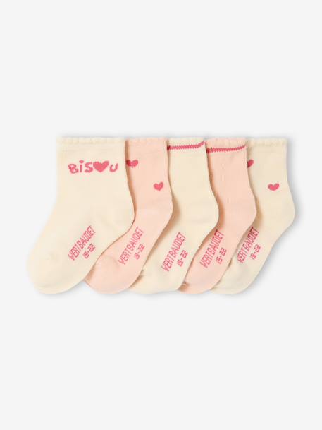 Lot de 5 paires de chaussettes coeurs bébé Assorties 1 - vertbaudet enfant 