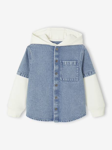 Chemise effet superposition avec capuche garçon double stone 2 - vertbaudet enfant 