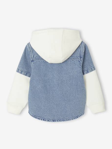 Chemise effet superposition avec capuche garçon double stone 3 - vertbaudet enfant 