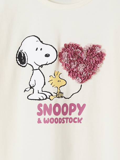 Tee-shirt manches longues Peanuts Snoopy fille écru 3 - vertbaudet enfant 