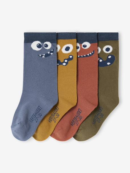 Lot de 4 paires de chaussettes 'monstres' garçon Assorties 1 - vertbaudet enfant 