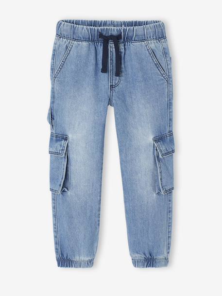 Pantalon denim loose battle garçon double stone 1 - vertbaudet enfant 
