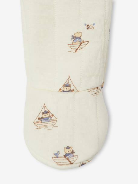 Ensemble matelassé gilet + pantalon à pieds entièrement imprimé écru+rose 5 - vertbaudet enfant 