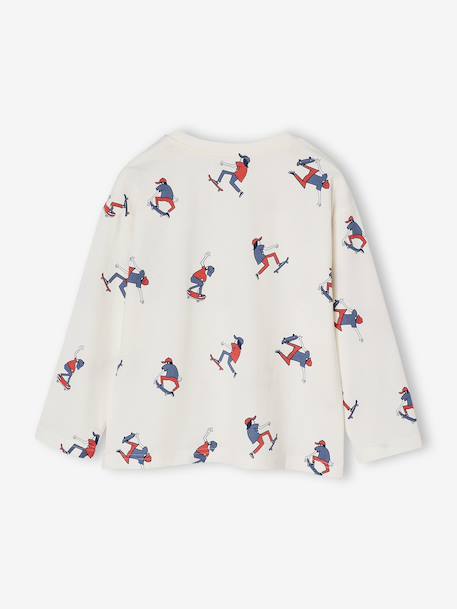 Tee-shirt manches longues HAPPY LA imprimé garçon blanc imprimé 4 - vertbaudet enfant 