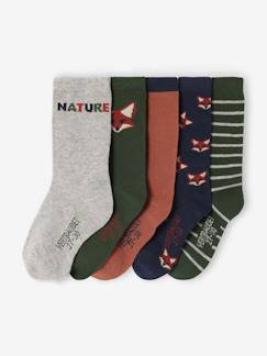-Lot de 5 paires de chaussettes « renard » garçon