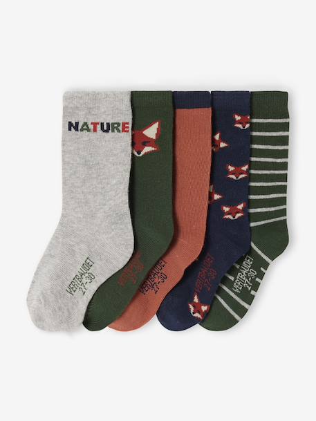 Lot de 5 paires de chaussettes « renard » garçon Assorties 1 - vertbaudet enfant 