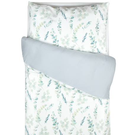 Parure de lit bébé en coton eucalyptus Eucalyptus, vert, gris 1 - vertbaudet enfant 