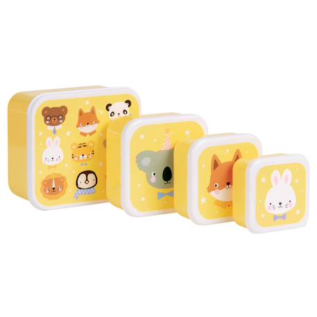 Lot de 4 boîtes à goûter Jaune+Kaki+Rose+Rose, rouge, violet+Vert de gris 5 - vertbaudet enfant 