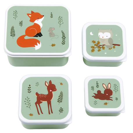 Lot de 4 boîtes à goûter Jaune+Kaki+Rose+Rose, rouge, violet+Vert de gris 25 - vertbaudet enfant 