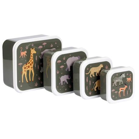Lot de 4 boîtes à goûter Jaune+Kaki+Rose+Rose, rouge, violet+Vert de gris 9 - vertbaudet enfant 