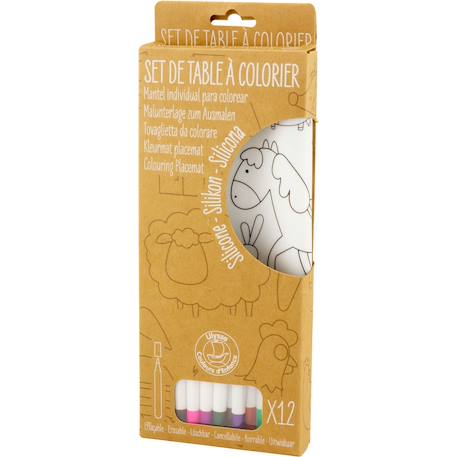 Set de table à colorier - ferme Blanc 3 - vertbaudet enfant 
