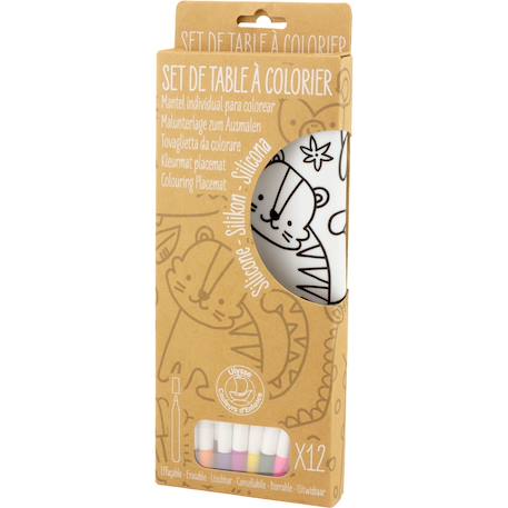 Set de table à colorier - savane Blanc 3 - vertbaudet enfant 