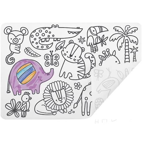 Set de table à colorier - savane Blanc 1 - vertbaudet enfant 