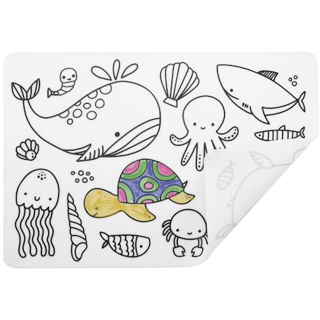 Set de table à colorier - océan Blanc 1 - vertbaudet enfant 