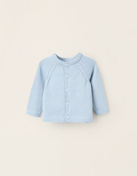 Gilet en maille en coton Blanc+Bleu clair+Bleu foncé+Rose clair 4 - vertbaudet enfant 