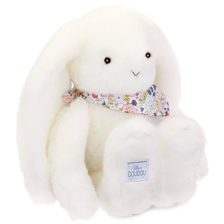 Peluche lapin fleurette 35 cm Blanc+Bleu+Orange+Rose+Vert 1 - vertbaudet enfant 