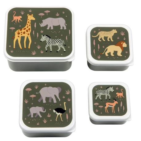 Lot de 4 boîtes à goûter Jaune+Kaki+Rose+Rose, rouge, violet+Vert de gris 7 - vertbaudet enfant 