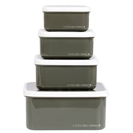 Lot de 4 boîtes à goûter Jaune+Kaki+Rose+Rose, rouge, violet+Vert de gris 10 - vertbaudet enfant 