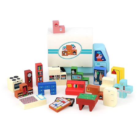 Jeu de logique en bois déménagement Bleu 3 - vertbaudet enfant 