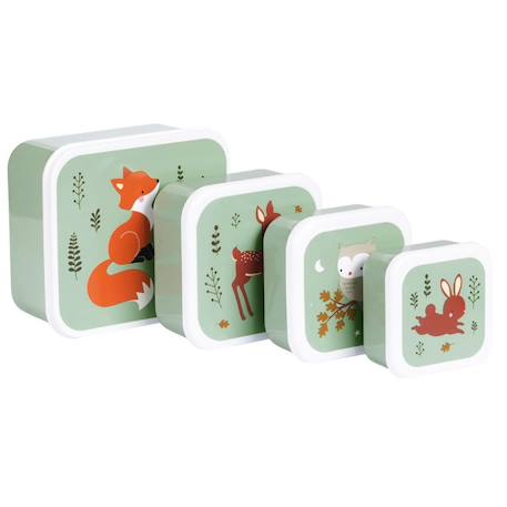 Lot de 4 boîtes à goûter Jaune+Kaki+Rose+Rose, rouge, violet+Vert de gris 27 - vertbaudet enfant 