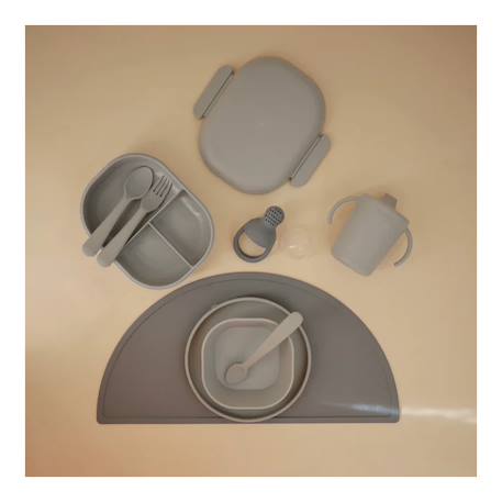 Tasse d'apprentissage en silicone Ecru+Fumée+Nuage+Rose+Vert d'eau 12 - vertbaudet enfant 