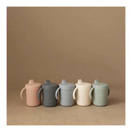 Tasse d'apprentissage en silicone Ecru+Fumée+Nuage+Rose+Vert d'eau 13 - vertbaudet enfant 