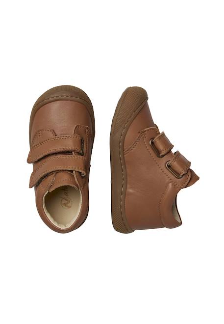 Chaussures premiers pas en cuir cocoon wide vl Bleu foncé-+Marron foncé 9 - vertbaudet enfant 