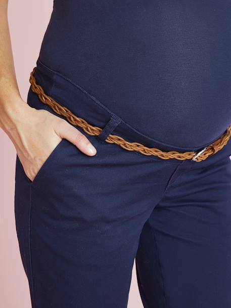 Pantalon chino grossesse entrejambe 78 cm et ceinture marine grisé+rose poudré 5 - vertbaudet enfant 