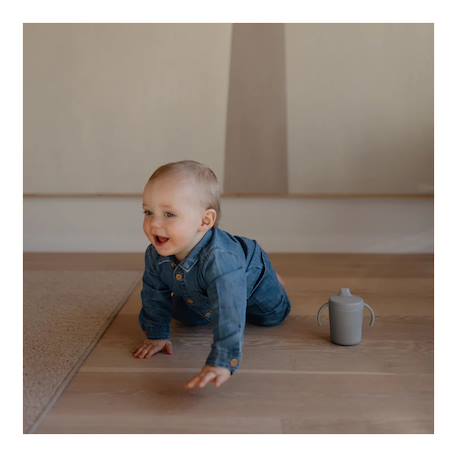 Tasse d'apprentissage en silicone Ecru+Fumée+Rose+Vert d'eau 7 - vertbaudet enfant 