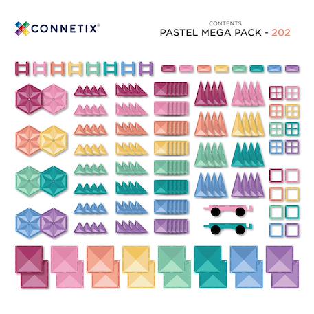 Jeu de construction magnétique pastel méga paquet, 202 pièces Pastel 6 - vertbaudet enfant 