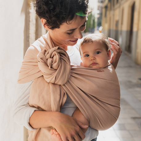 Porte-bébé boba ring sling en lin peony Rose 1 - vertbaudet enfant 