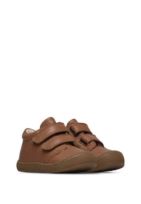 Chaussures premiers pas en cuir cocoon wide vl Bleu foncé-+Marron foncé 7 - vertbaudet enfant 