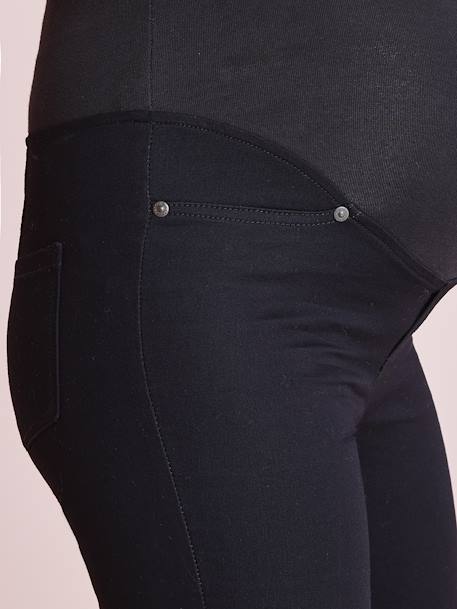 Skinny de grossesse en toile stretch Marron chocolat+noir 14 - vertbaudet enfant 