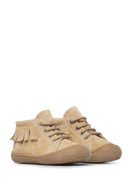 Chaussures premiers pas en suède july one Beige+Marron- 2 - vertbaudet enfant 