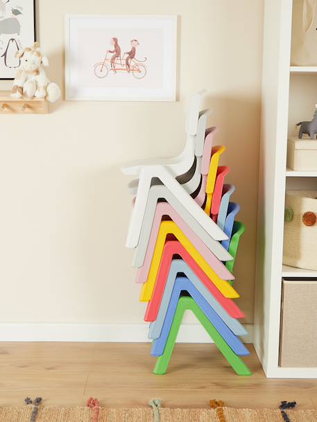 Chaise enfant empilable, intérieur/extérieur Blanc+Bleu+Bleu clair+Gris+Jaune+Rose+Rouge+Vert 11 - vertbaudet enfant 