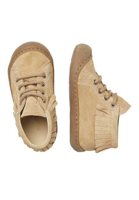 Chaussures premiers pas en suède july one Beige+Marron- 4 - vertbaudet enfant 