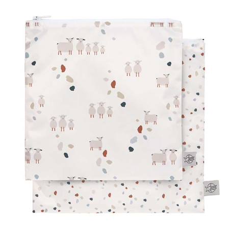 Lot de 2 pochettes à snack mouton Multicolore 1 - vertbaudet enfant 