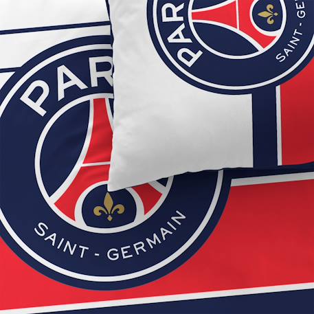 Parure de lit imprimée 100% coton, psg logo Bleu 2 - vertbaudet enfant 
