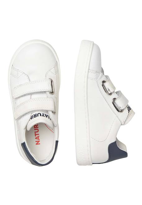 Baskets en cuir hasselt 2 vl. Blanc-bleu+Blanc-bleu-+Céleste+Marine+Marine- 4 - vertbaudet enfant 