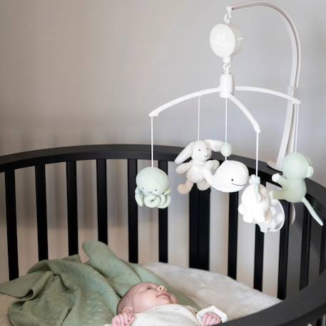 Mobile musical animaux vert d'eau Beige+Beige, marron, noir+Beige, rose, noir+Beige, vert d'eau+Vert d'eau 19 - vertbaudet enfant 