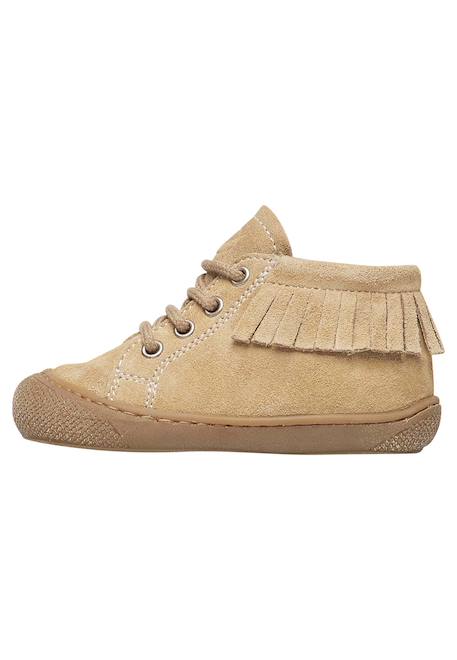 Chaussures premiers pas en suède july one Beige+Marron- 3 - vertbaudet enfant 