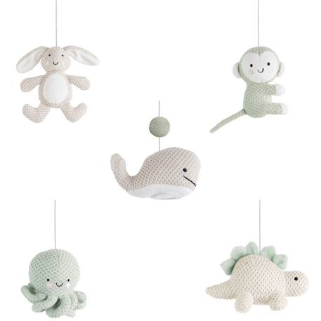 Mobile musical animaux vert d'eau Beige+Beige, marron, noir+Beige, rose, noir+Beige, vert d'eau+Vert d'eau 16 - vertbaudet enfant 